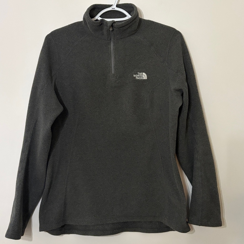 The North Face Women's 1/4 Zip Fleece Pullover Sweater Gray Medium